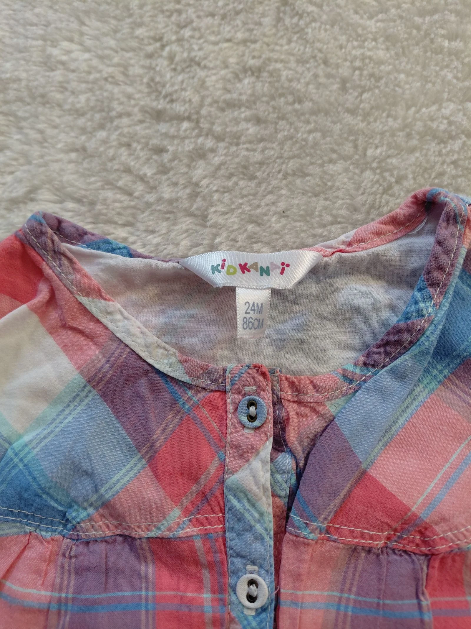 Geruite hemdjurk kid kanaï 24 maanden 86 cm – photo 4